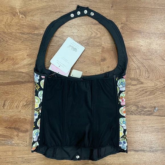 Vintage Deadstock 100% Babe Scull Corset Skeleton Head Bustier NWT Large - Picture 4 of 6